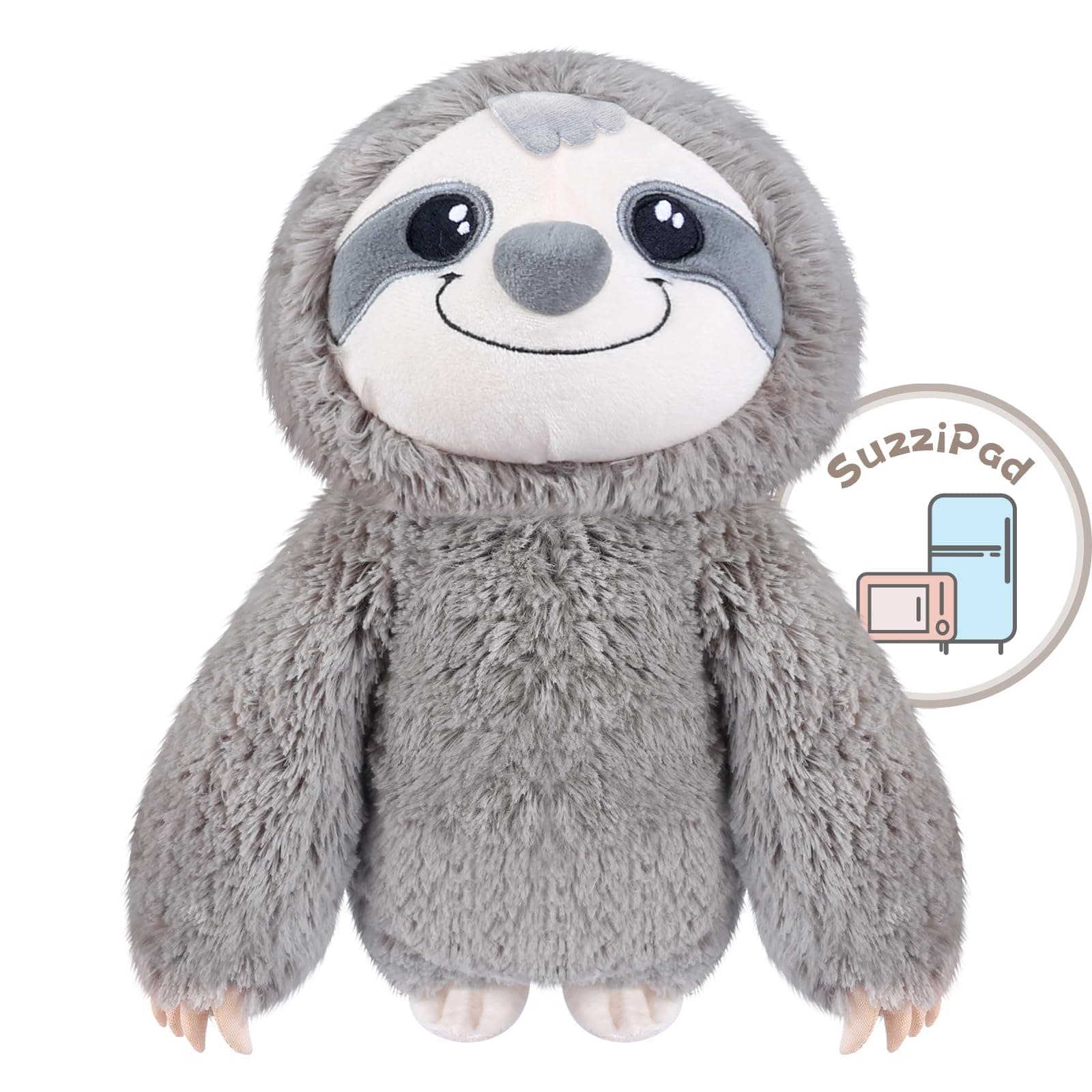 Microwavable Stuffed Animal, Heated Sloth Plush for Anxiety, Bedtime, Cuddle & Companion, Soreness & Stress Relief, Warmer Plueshies, Microwave Heating Pad, Gifts for Women, Gray