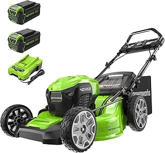 Greenworks 40V 21" Brushless Cordless (Smart Pace / Self-Propelled) Lawn Mower (75+ Compatible Tools), (2) 4.0Ah Batteries and Charger Included