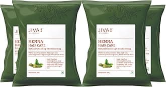 Jiva Henna Hair Care Powder - 200 gm (Pack of 4) | Mehendi for hair | Natural Solution for Long, Healthy and Strong Hair | Control Hair Fall & Repairs Damaged Hair