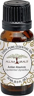 All Naturals Amber Absolute Essential Oil (Himachal) 100% Pure, Exotic, Sweet, Musky Aroma For Natural Perfumes, Massage Oils, Attars, Diy Skincare & Diffusers - 10 Ml
