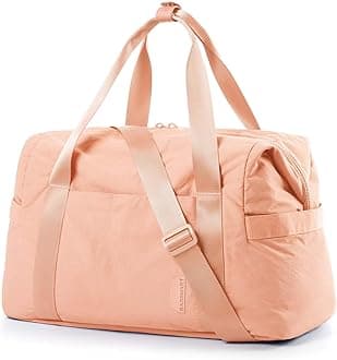 BAGSMART BAGSMART Gym Bag for Women, Carry on Weekender Overnight Bag, Travel Duffel Bags with Trolley Sleeve, Personal Item Travel Bag Tote Bag Workout Dance Bag(Orange,Medium)