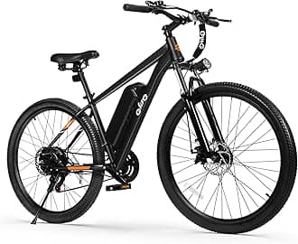 Qlife Racer Electric Bike for Adults - 21-Speed Mountain Lightweight Ebike with Peak 1000W/750W 25MPH/22MPH Brushless Motor, 375Wh Removable Battery, 26X2.1 Tire Step Over E-MTB, Up to 40 Miles