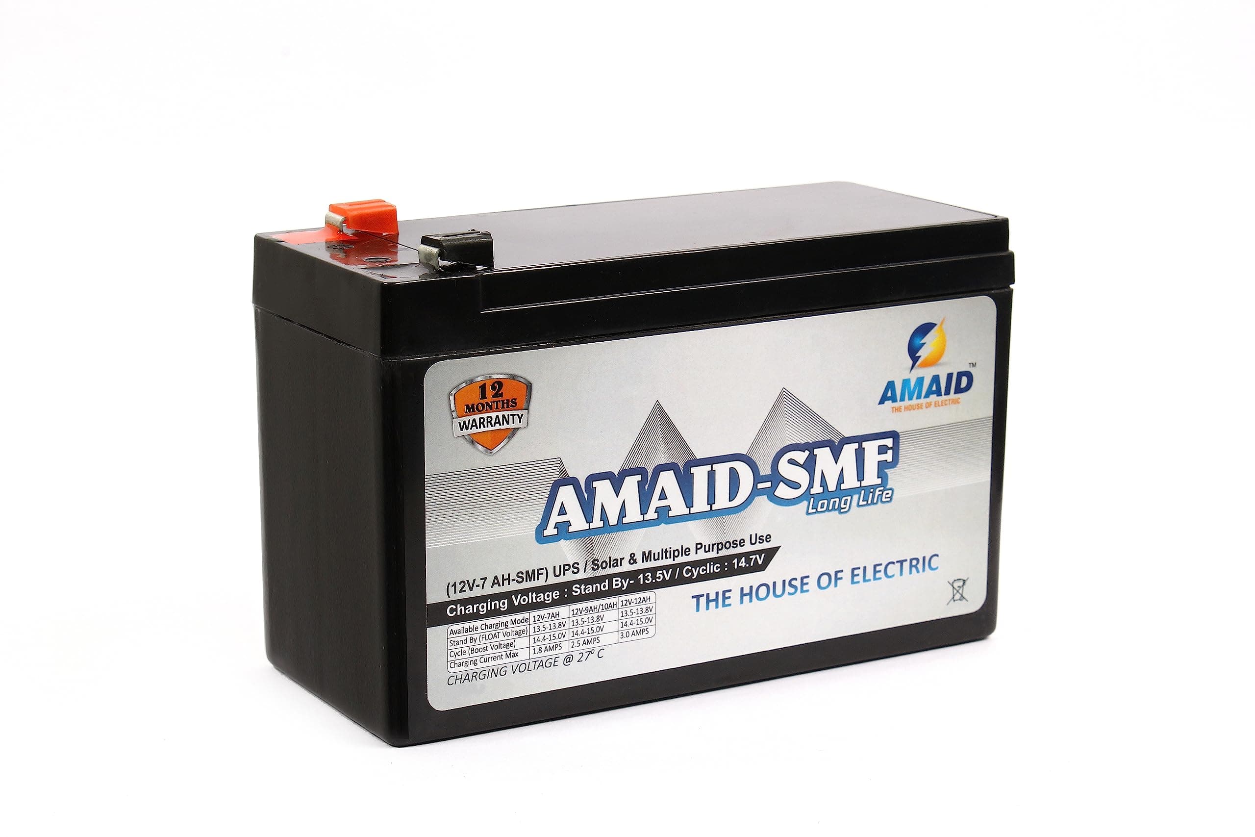 SMF 12V 7Ah SMF UPS-Battery Use for Solar, Ups and Etc. 12 Month Warranty.