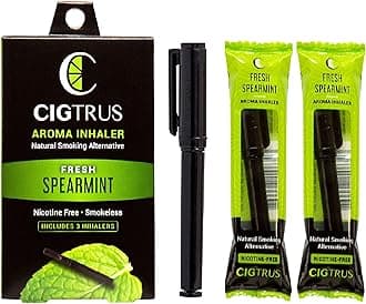 Cigtrus 3-Pack Premium Spearmint Flavored Smoking Cessation Aid - Nicotine-Free Herbal Support for Quitting, Natural Ingredients