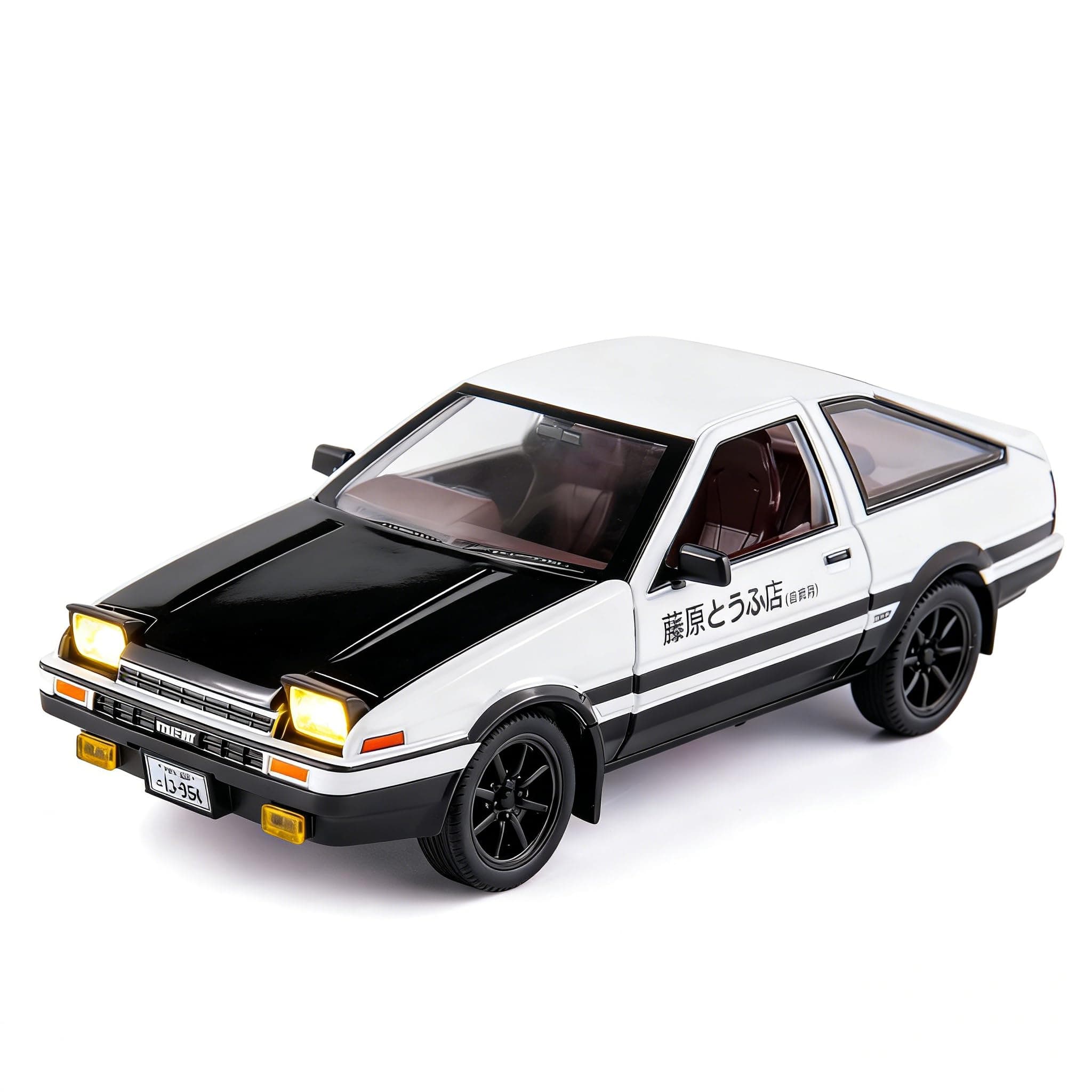 BDTCTK 1/24 AE86 Initial D Model Car Big Toy Car, Zinc Alloy Pull Back Toy Car with Sound and Light for Kids Boy Girl Gift (Black)