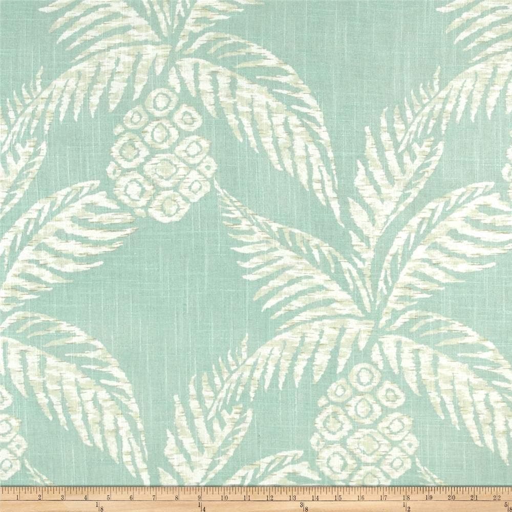 Duralee Pina Pineapple Aqua, Fabric by the Yard
