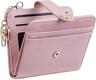 Slim Wallet for Women,RFID Blocking Bifold Credit Card Holder with Zipper Coin Pocket,ID Window,Keychain