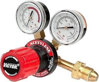 Victor 0781-9405 G250-15-510 Medium Duty Single Stage Acetylene Regulator, 15 psig Delivery Range, CGA 510 Inlet Connection