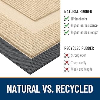 OLANLY Front Door Mat Indoor Outdoor Entrance, Waterproof All-Season, All-Weather Doormat, Sturdy Natural Rubber, Fade Resistant, Low Profile, Easy Clean Patio Porch Entryway Mat, 29.5x17, Beige