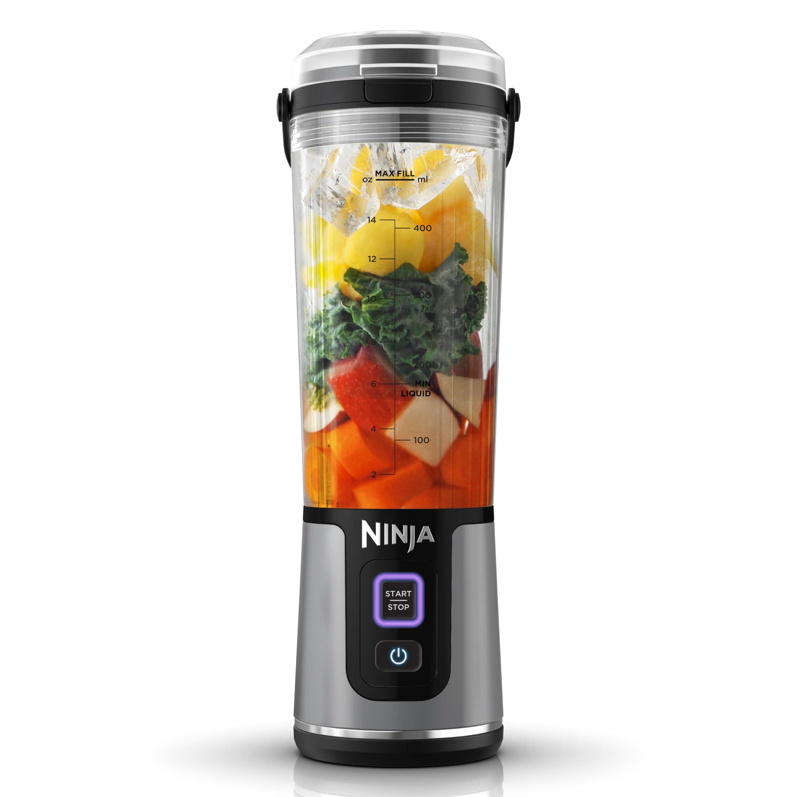 Ninja Blast BC151EUBK Portable Blender/Blender/Smoothie Maker, 530 ml Cup, Leak-proof Lid, Powerful Mini Stand Mixer, Wireless & Rechargeable, Crushes Ice & Fruit, Black