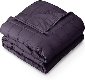 Bare Home Weighted Blanket Full or Queen Size 15lb (48" x 72") for Adults - All-Natural 100% Cotton - Premium Heavy Blanket Nontoxic Glass Beads (Eggplant, 48"x72")
