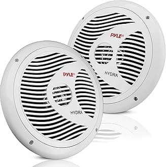 2-Way Marine Speakers – 150W Waterproof Outdoor Boat Speakers, 17cm Dual Stereo System, Weather-Resistant, Low-Profile Design, 1 Pair (White)