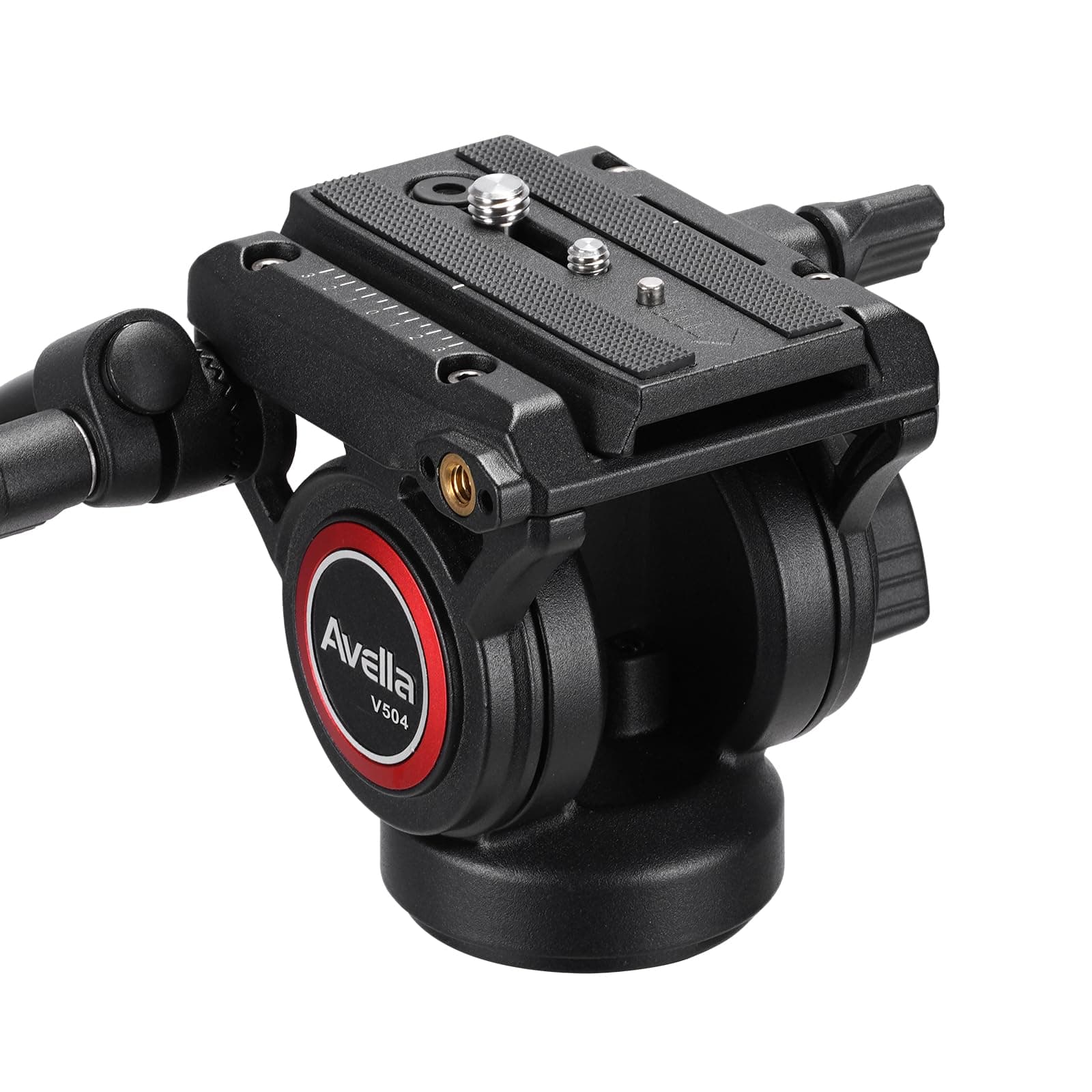 Avella Video Tripod Fluid Head with Quick Release Plate, Lightweight Heavy Duty Compatible with Manfrotto,Max Load 13.2lb/6kg for Video Canon Nikon Sony Olympus Panasonic DSLR Camera, V504