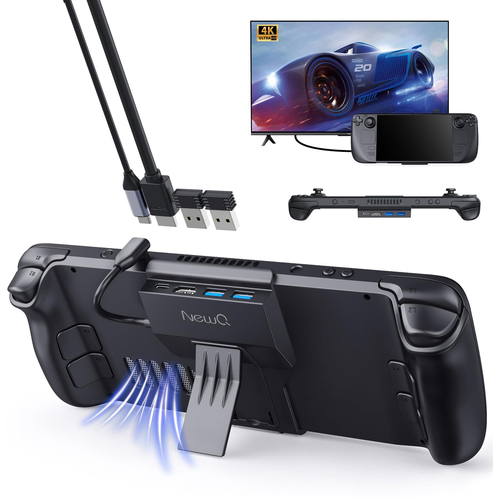 Steam Deck Dock, Portable Stand Design Docking Station With HDMI 4K@60Hz, 2 USB-A3.0, PD-in 100W Max, OLED Accessories