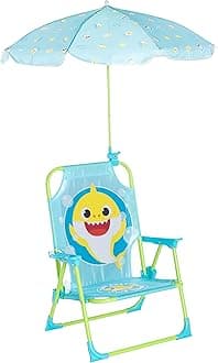 Idea Nuova Baby Shark Kids Outdoor Beach Chair with Umbrella