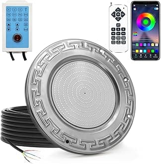 Pool Lights for Inground Pool, 60W 10 Inch LED Inground Pool Light with Controller, Remote and APP Control for Wet Niche, Color Changing Underwater Swimming Pool Lights with 50 Foot Cord