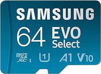 SAMSUNG EVO Select Micro SD -Memory -Card + Adapter, 64GB microSDXC 130MB/s Full HD & 4K UHD, UHS-I, U1, A1, V10, Expanded Storage for Android Smartphones, Tablets, Nintendo -Switch (MB-ME64KA/AM)