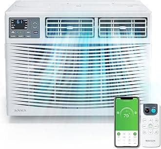 ROVSUN Smart 8000 BTU Window Air Conditioner with WiFi, Energy Saving Window AC Unit with Remote & App Control, Timer Function & Easy Install Kit, for Rooms up to 350 Square Feet, 115V/60Hz, White