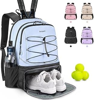 Arcoyard Tennis Bag Holds 2 Rackets, Professional Tennis Bags for Women, Tennis Backpack with Ventilated Shoe Compartment