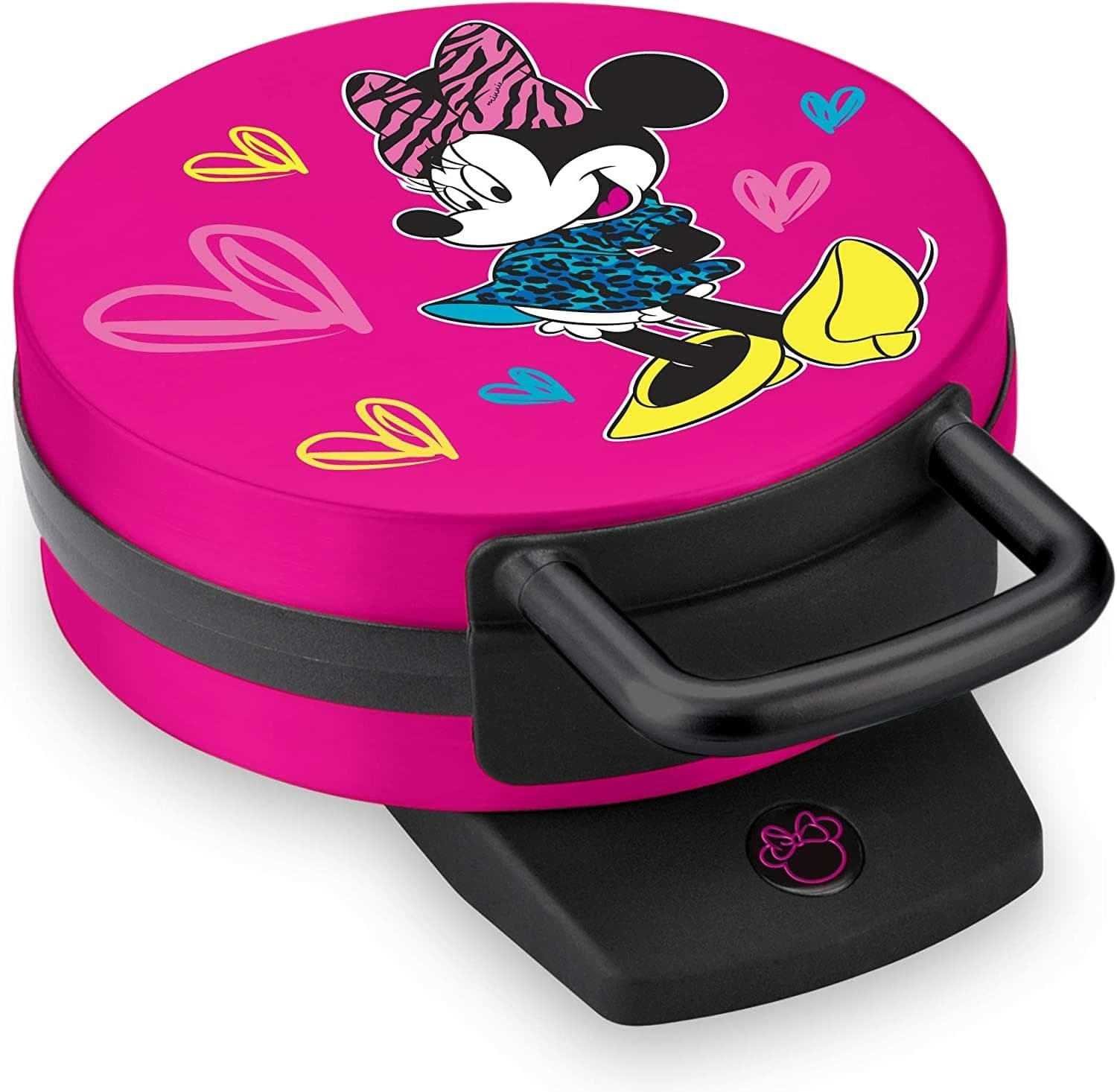 Disney Minnie Mouse Waffle Maker by Select Brands - Nonstick Waffle Iron for Fun Minnie-Shaped Waffles - Disney Kitchen Gift - 800 Watts