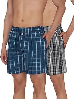 XYXX Men's Checkmate Relaxed Fit Cotton Boxer Shorts with Dual Pocket & No Marks Waistband (Pack of 2)