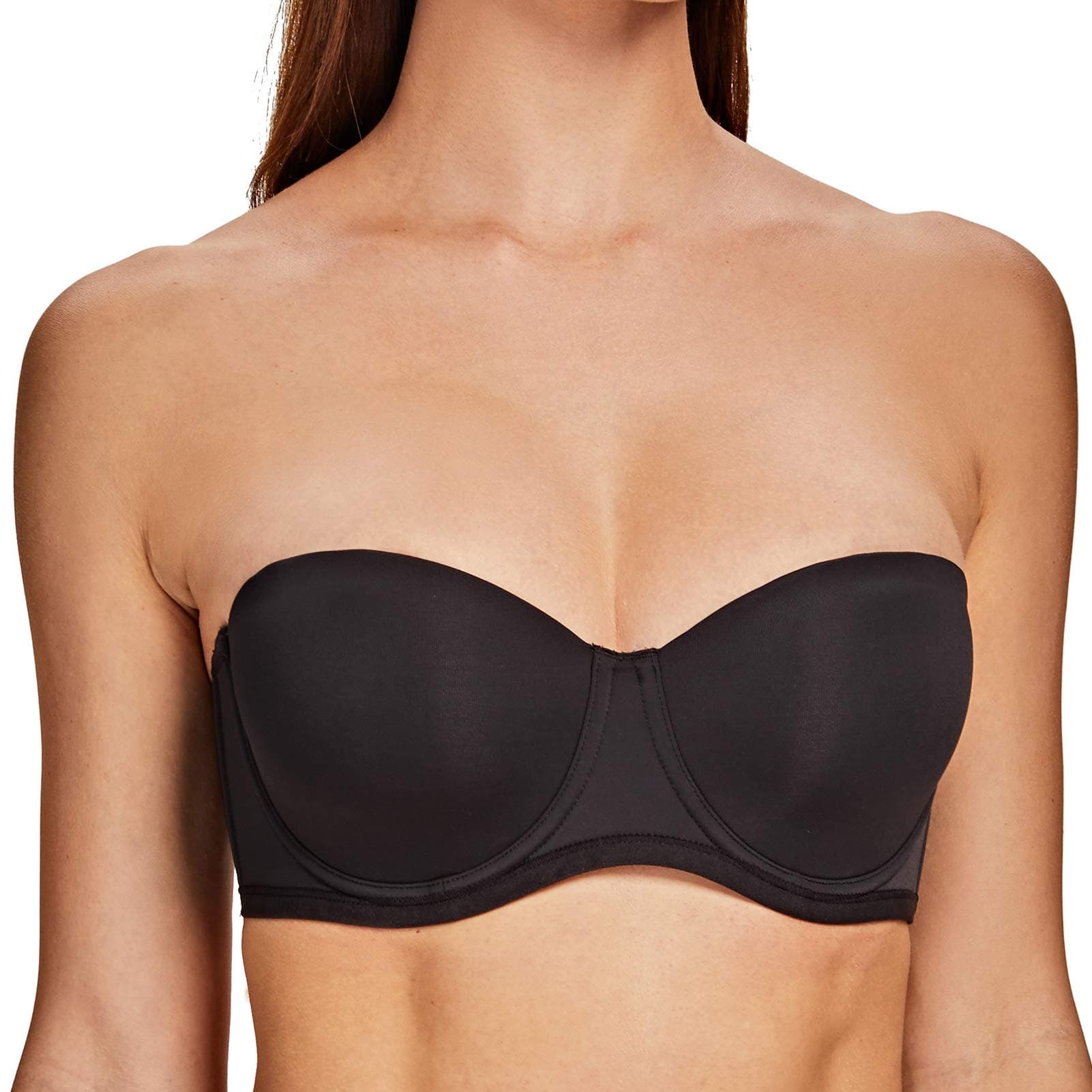 MELENECA Women's Strapless Bra for Large Bust Back Smoothing Plus Size with Underwire