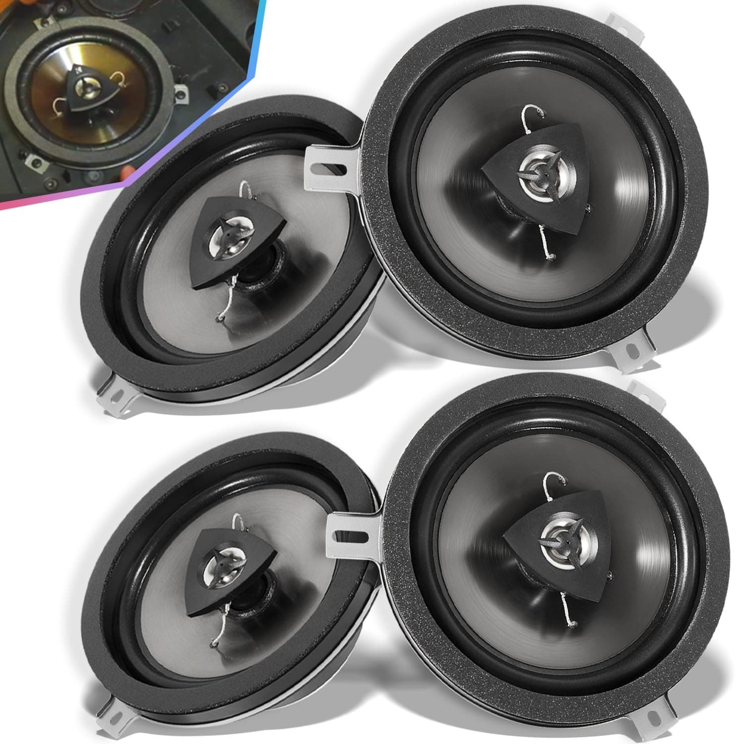 4 Pack for Mopar Kicker Speaker Upgrade 2007-2018 Jeep Wrangler JK JKU, 77KICK10
