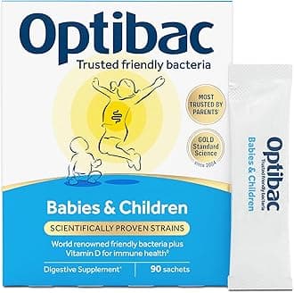 Optibac Probiotics Babies & Children - Kids Probiotic + Vitamin D for Immune Support - Most Trusted By Parents - 90 Sachets