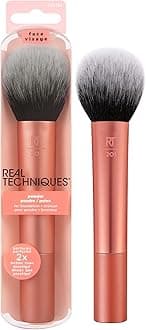 Real Techniques Ultra Plush Face Brush, large, soft, fluffy makeup tool for powder, bronzer, or blush, vegan, cruelty-free, synthetic bristles, professional quality, 1 count