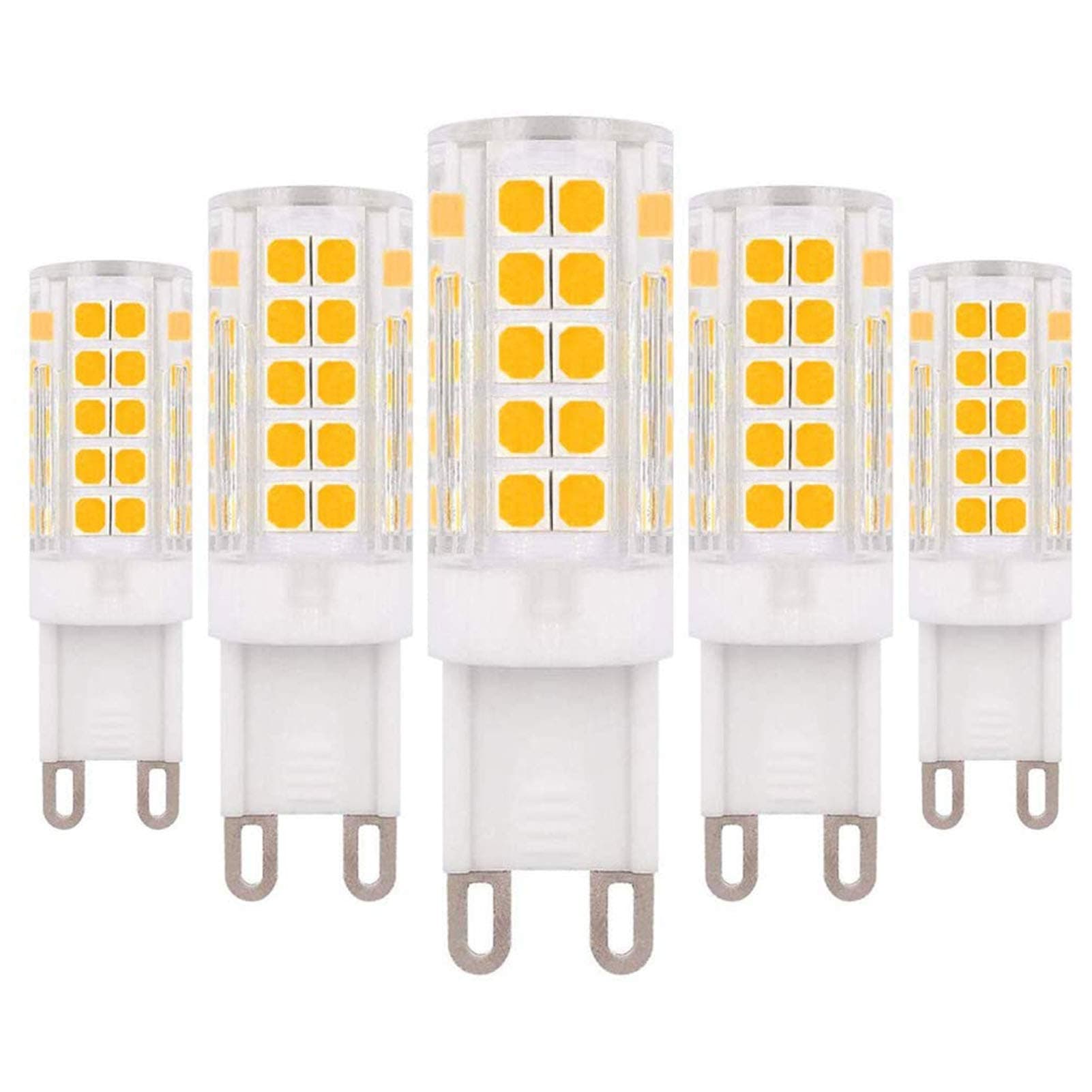G9 Dimmable LED Bulb 6W Warm White 3000K 60W Halogen Bulb Replacement, 220V - 240V, 5-Pack