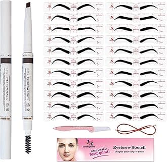 Eyebrow Stencil & Eyebrow Pencil, 30 Eyebrow Shaper Kit, Reusable Eyebrow Template With Strap & Eyebrow Razor, Waterproof Eyebrow Pen, 3 Minutes Makeup, Suitable for 98%