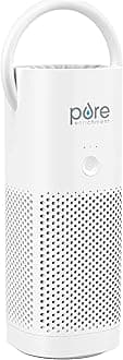 Pure Enrichment PureZone Mini Portable Air Purifier - True HEPA Filter Cleans Air, Helps Alleviate Allergies, Eliminates Smoke & More — Ideal for Traveling, Home, and Office Use (White)