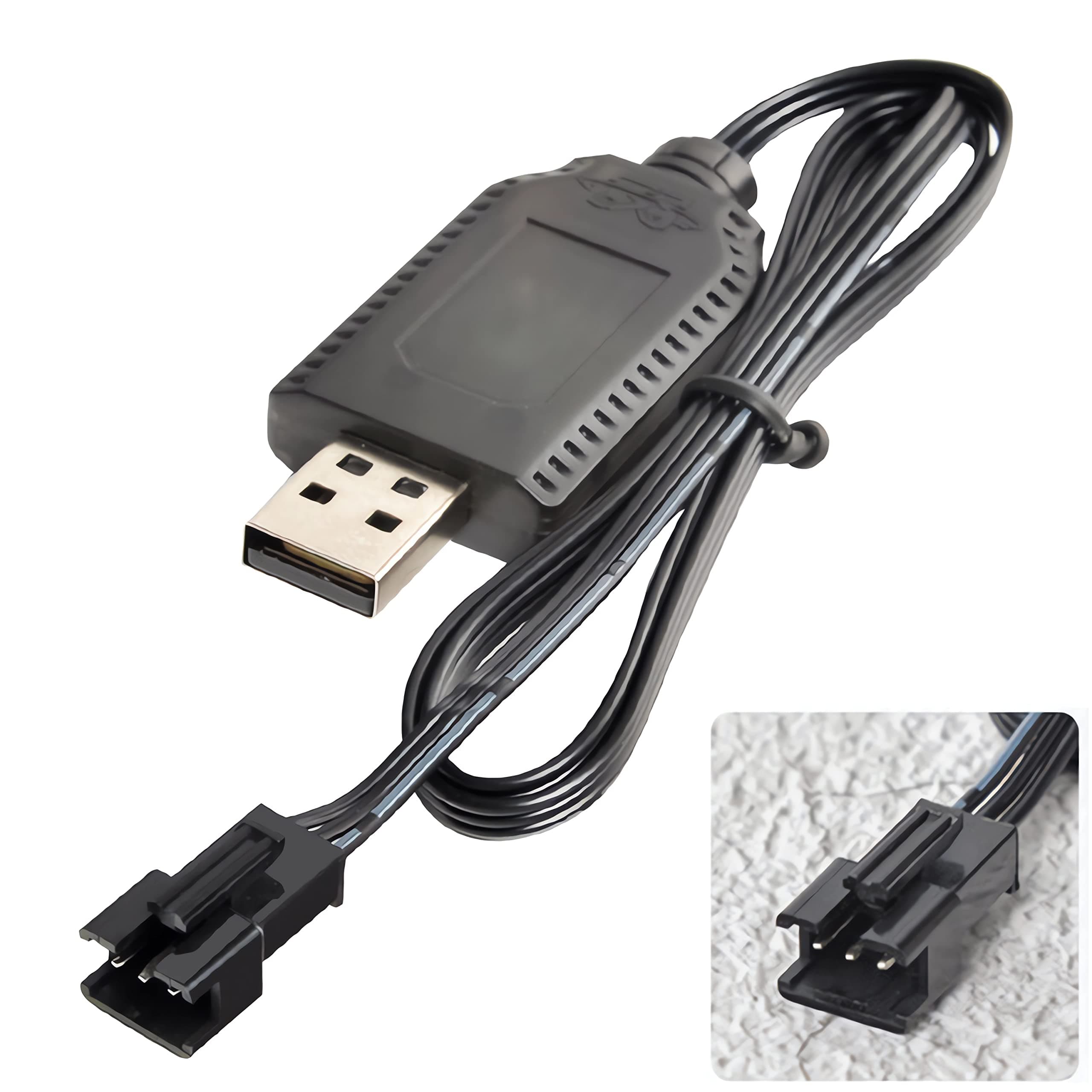 Aliwisdom Universal RC Battery Charger Cable with SM-3 Pin Plug for 7.4V 2S Lipo Battery, Compatible RC Car/Boat/Plane/Drone/Tank/Helicopters and Other Remote Control Toys