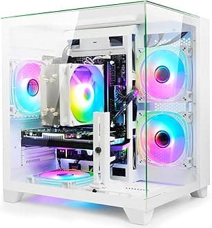 LXZ Gaming PC Ryzen 5 5500, GeForce RTX 3050 8GB, 16GB DDR4 RAM, 512GB NVME 3.0 SSD, White Prebuilt Desktop Computer for Gaming & Productivity