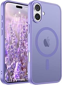 SUPFINE Magnetic for iPhone 16 Plus Case(Compatible with MagSafe) (Military Grade Drop Protection) Slim Translucent Matte Shockproof with Anti-Fingerprint Phone Case,Purple