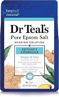 Dr Teal'S Pure Epsom Salt Soaking Solution To Detoxify And Energize With Ginger And Clay, 1.36 Kg