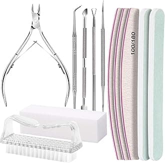 FANDAMEI Nail Care Tool Kit - 5 Count, Stainless Steel, H-white, Coarse Grit, Professional Manicure & Pedicure Set