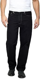 Men's 550 Relaxed Fit Jeans, Black (Waterless), 46W x 32L