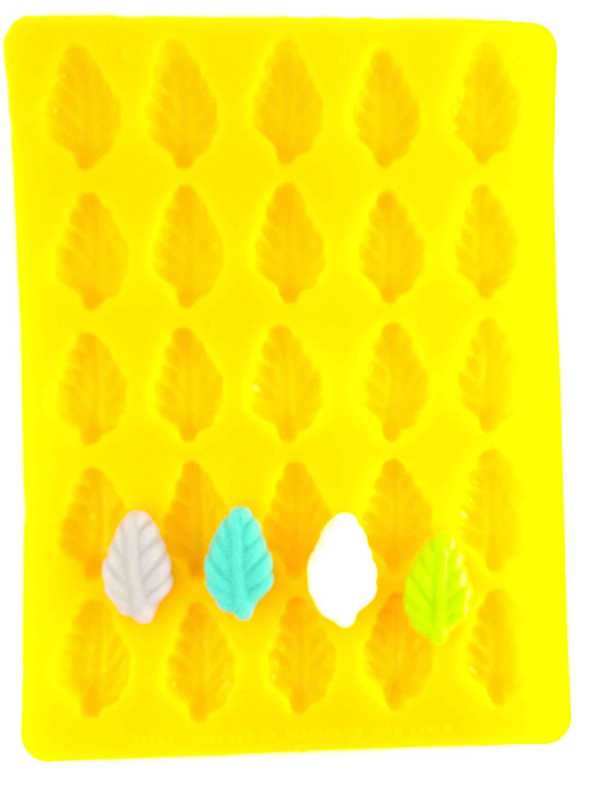 Leaf 25 Cavity Flexible Silicone Molds for Cream Cheese Mints, Chocolate, Fondant, Gummy, Fat Bombs, Ice Leaf, Soap, Buttercream, Butter, Candy Melts, Cookie Dough, Mousse