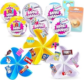 Zuru 5 Surprise Mini Brands Variety Pack - Mystery Toys Mini Brands Bundle Includes 6 Zuru Miniature Figure Mystery Balls Plus Stickers, More | Surprise Tiny Toys for Kids
