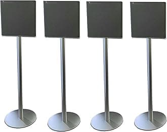 Speaker Floor Stand Compatible with Sony BRAVIA Theater Quad Surround Sound System (HT-A9M2), Aluminum Alloy, Built-in Power Cord，Easy Installation（Silvery 2 Pair）