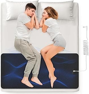 Grounding Mat for Bed - Grounding Pad for Sleeping, Anti-Slip PU Leather, Grounding Mattress Pad with Grounding Cord