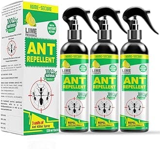 Home-Secure Ant Repellent Spray 220 ml, natural herbal repellent spray made with plant oils | Safe for pets, babies, skin | Chemical Free, eco-Friendly (Pack of 3)