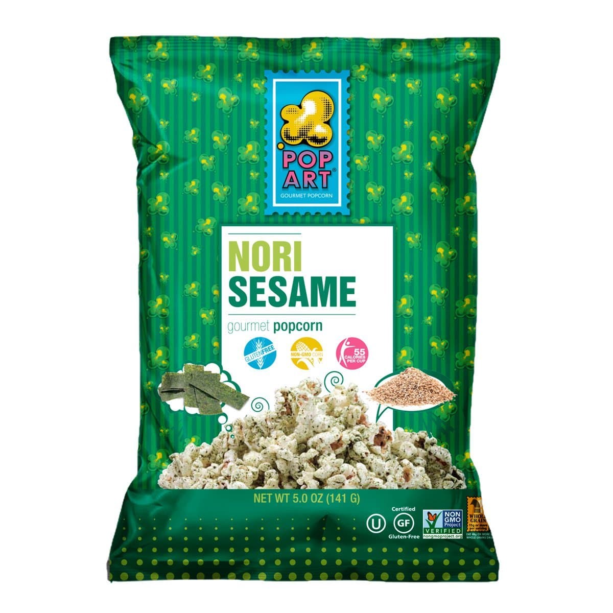 Pop Art Snacks Popcorn Nori Sesame, 5 oz, 9 Pack