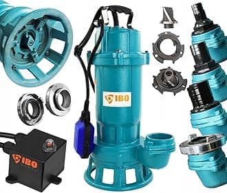 750W Submersible Dirty Water Pump Grinder Sewage Well Septic Flood Sewage Sump (750W Pump + 50m Blue Hose)