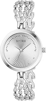 MatrixDaisy Collection | Stone Studded Dial with Designer Stone Studded Bracelet Chain Analog Watch for Women & Girls