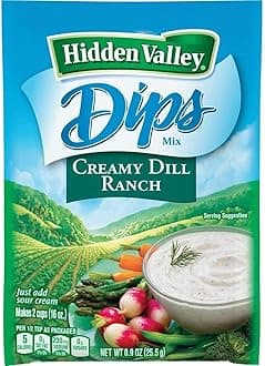Hidden Valley Ranch Dip and Salad Dressing Mix .9 - 1.1oz Packs (Pack of 12) (Creamy Dill)