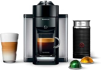 Vertuo Coffee and Espresso Maker by De'Longhi, Piano Black with Aeroccino Milk Frother