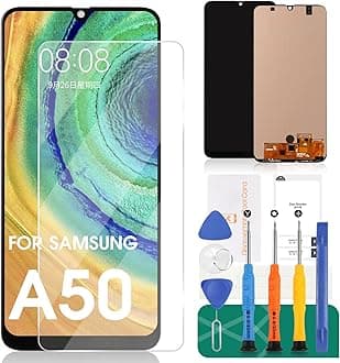 OLED for Samsung Galaxy A50 2019 Screen Replacement for Samsung A50S LCD Screen A505 A507 LCD Display SM-A505F SM-A505FN Touch Digitizer SM-A507F SM-A507FN Repair Kits(Support Figerprint Function)