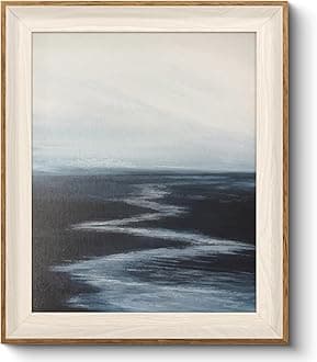 VIYYIEA Framed Wall Art for Living Room, River Canvas Prints, Abstract Home Decor, Landscape Painting Picture, Bathroom Wall Decor Gifts for Friends or Family - 12L x 10W